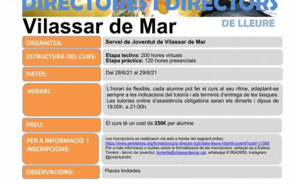 Cartell curs directores i directors lleure