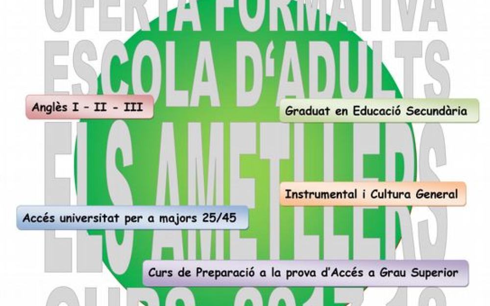 Cartell oferta Escola Adults