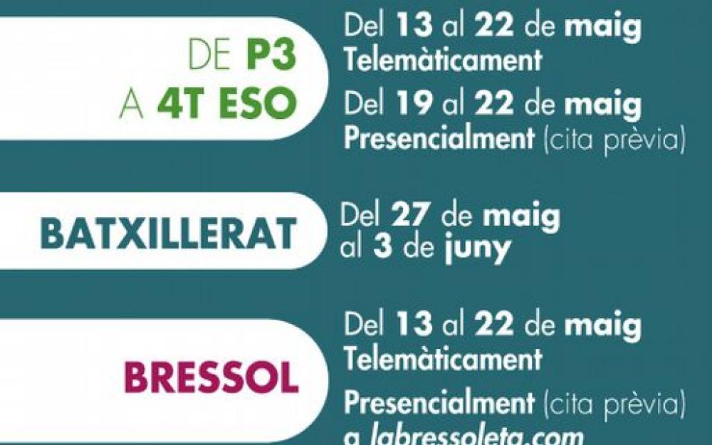 Cartell preinscripció 2020