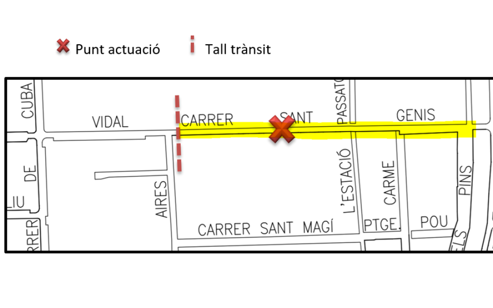 Plànol actuació ferm carrer Sant Genís