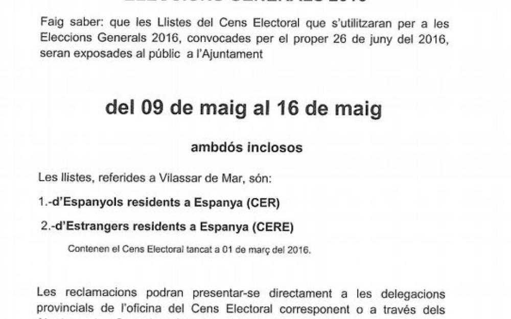 Ban Eleccions Generals 2016