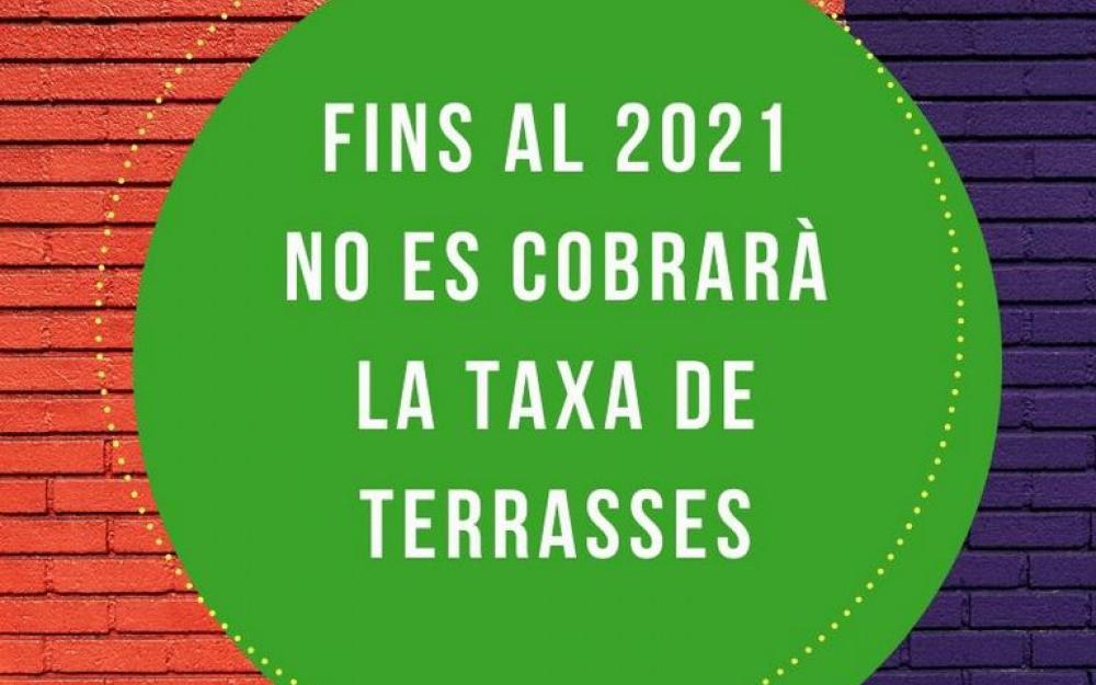 No es cobrarà taxa de terrasses fins 2021