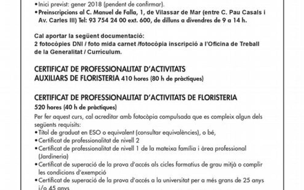 Anunci cursos de formació ocupacional