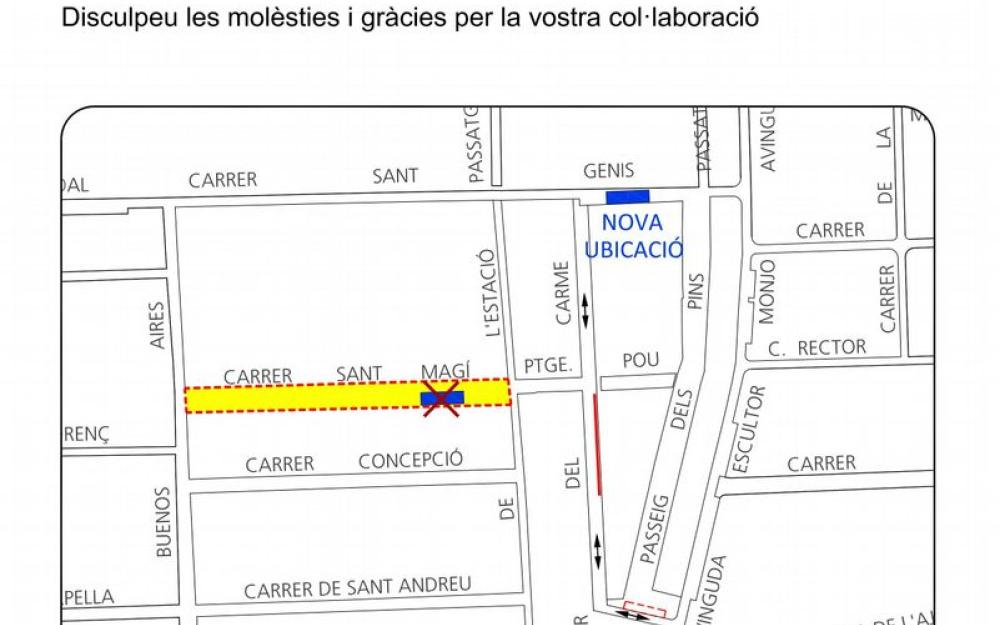 Plànol afectació obra carrer Sant Magí