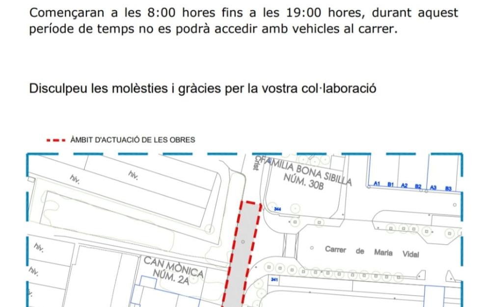 Cartell d'avís d'obres