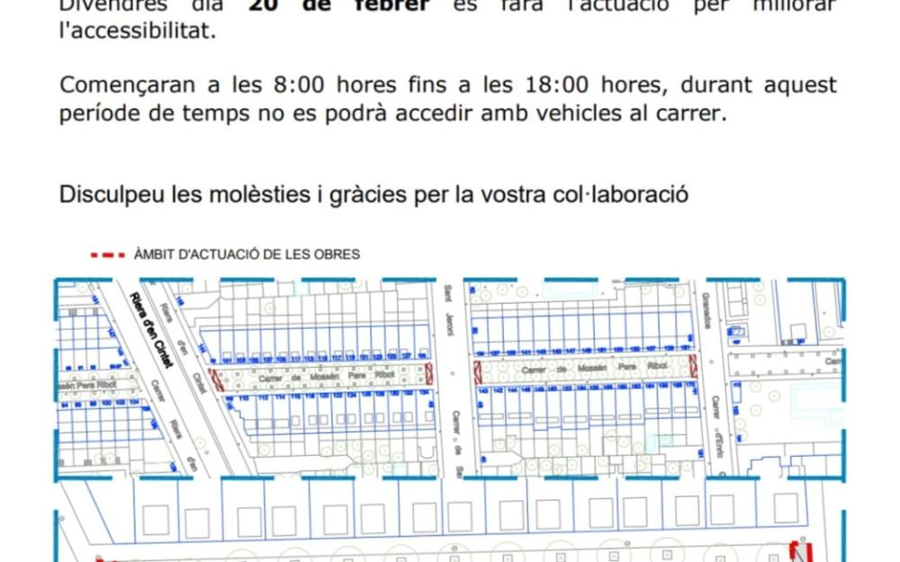 Cartell d'avís d'obres