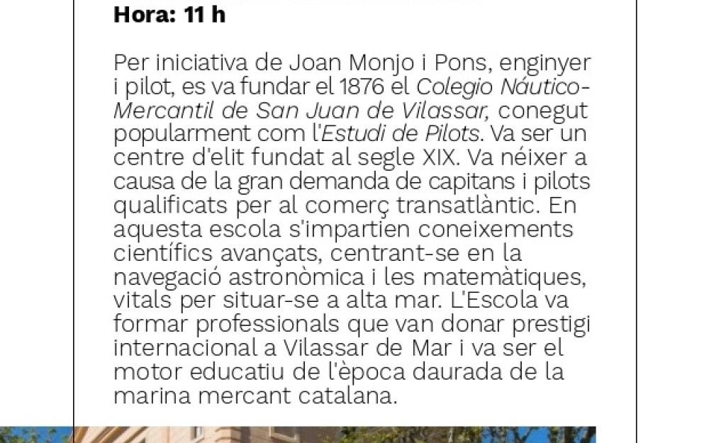 Visita comentada a l'Escola Nàutica