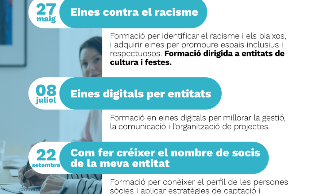 Cartell noves formacions per a les entitats