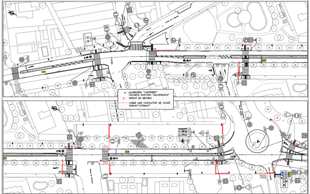 Plànol del projecte millora enllumenat ctra. B-502