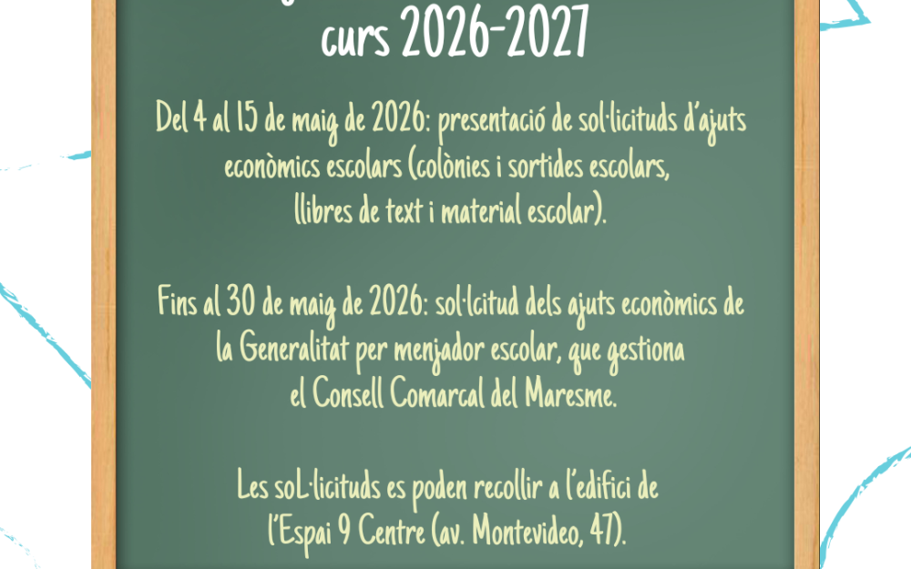 Ajuts escolars curs 2026-2027