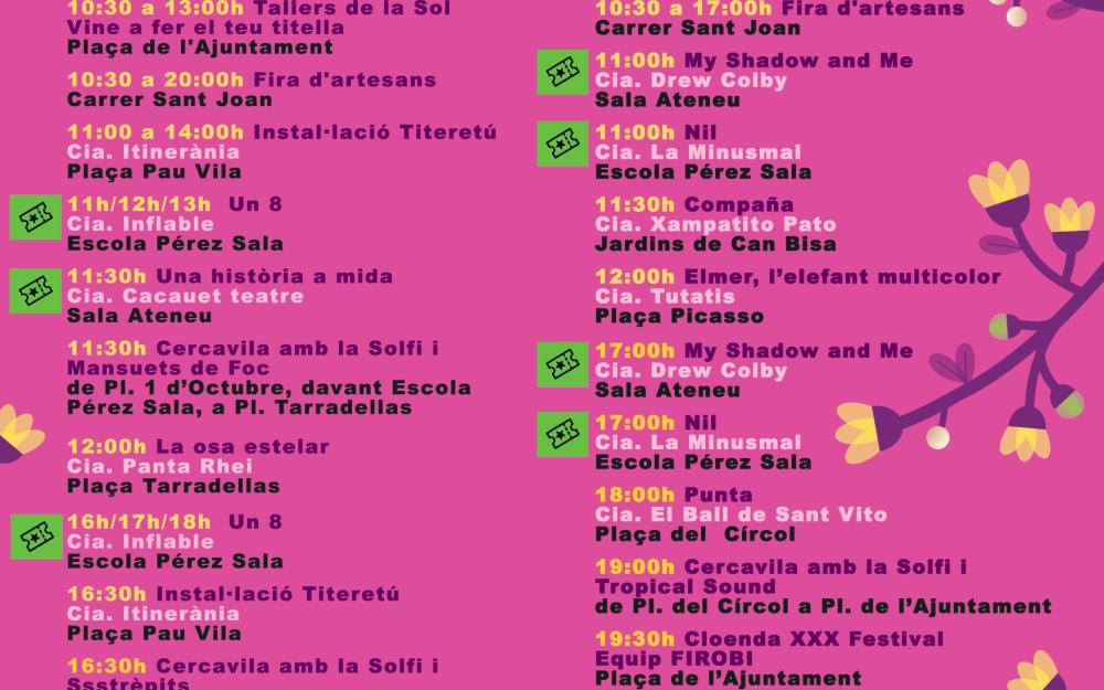 Programació del 30è Festival de Titelles Firobi