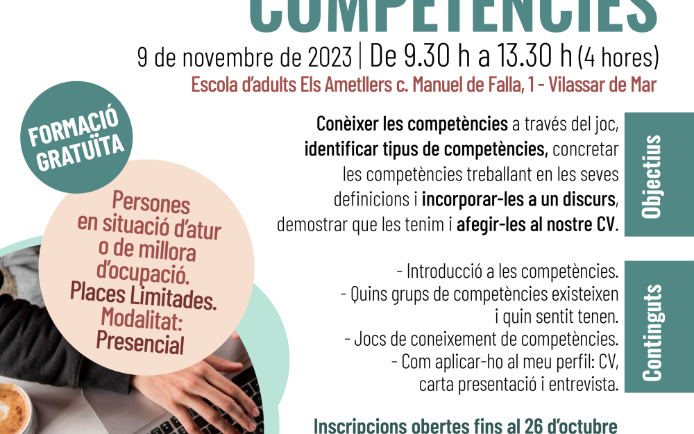 Cartell de la formació "Juguem a les competències"