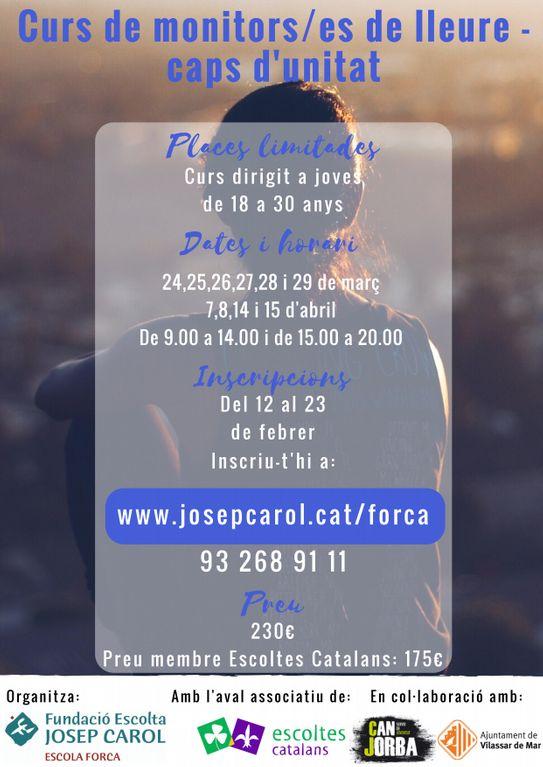 Cartell curs de monitor de lleure