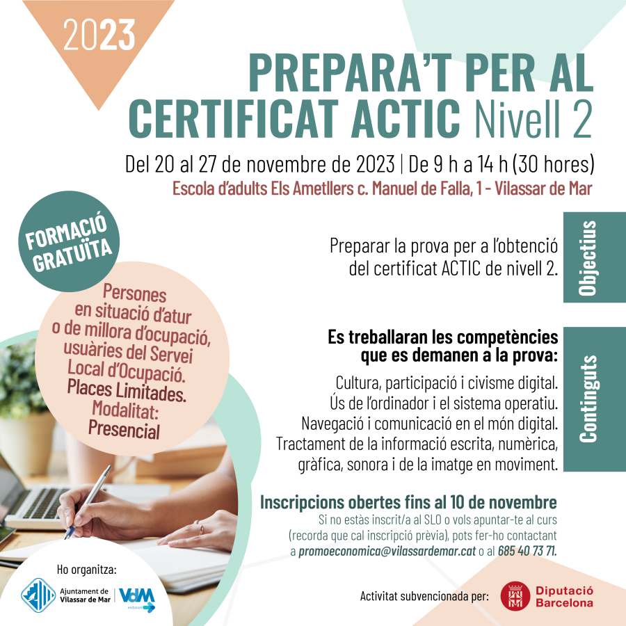 Cartell del curs Prepara't per al certificat Actic nivell 2