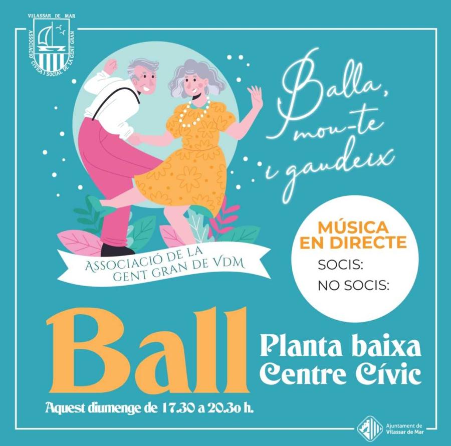 Cartell de ball al Centre Cívic del Passeig