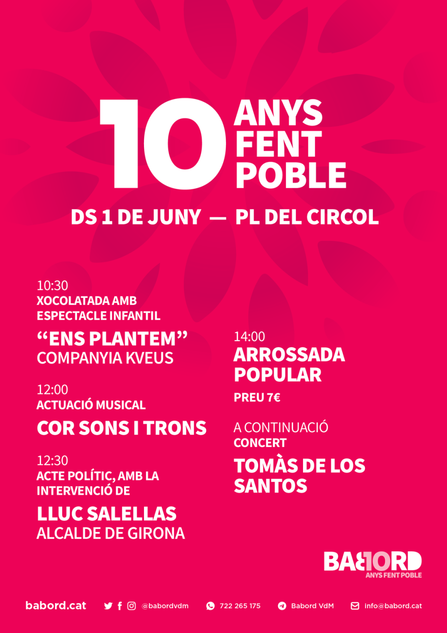 Cartell acte 10 anys de Babord