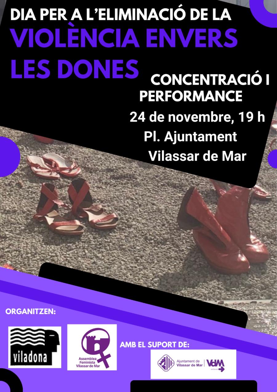 Cartell de la concentració i performance amb motiu del 25N