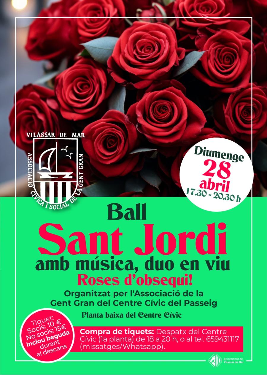 Cartell del ball de Sant Jordi organitzat pel Centre Cívic del Passeig