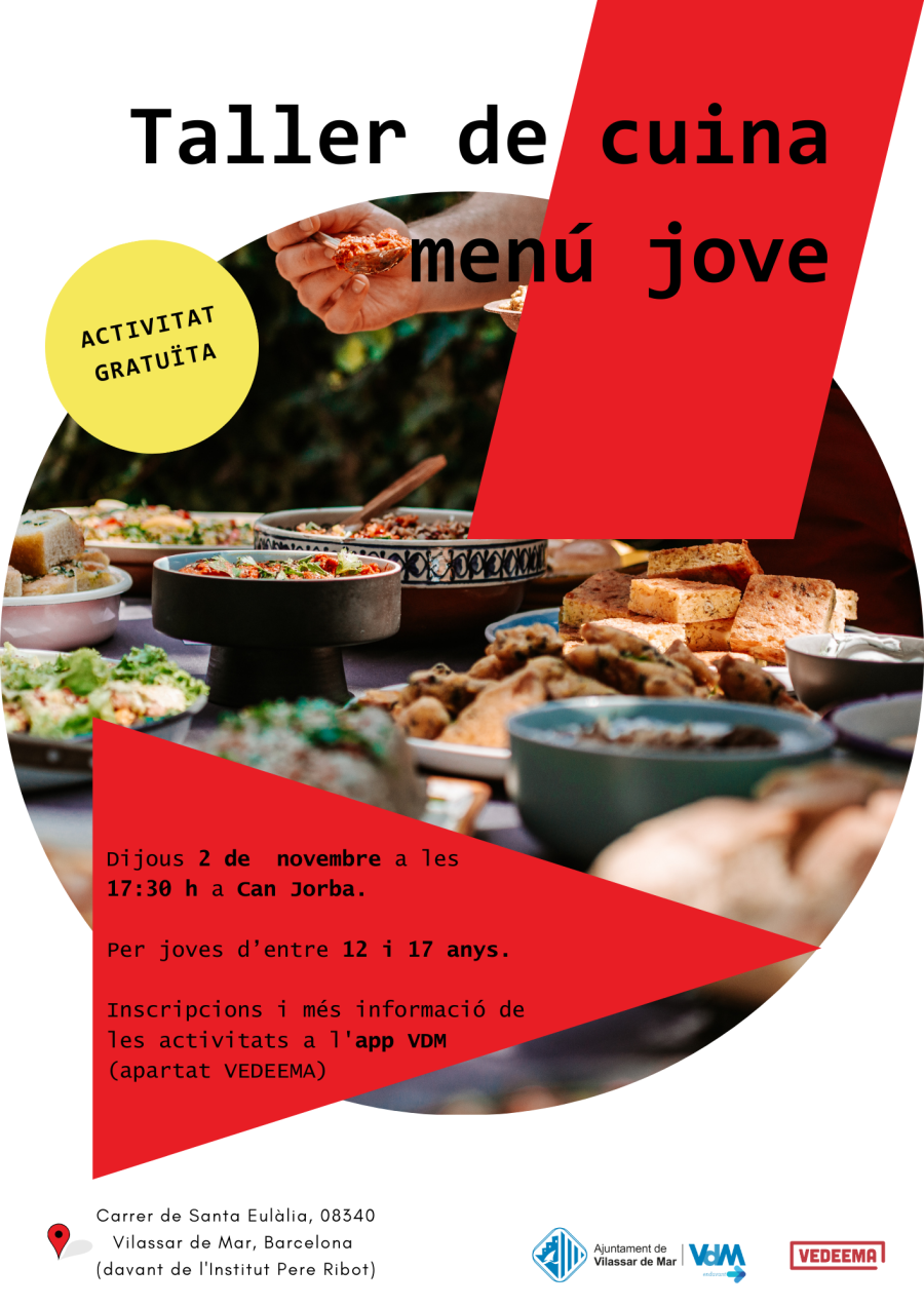 Cartell del taller de cuina menú jove