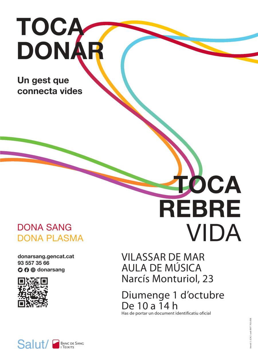 Cartell de donació de sang de l'1 d'octubre