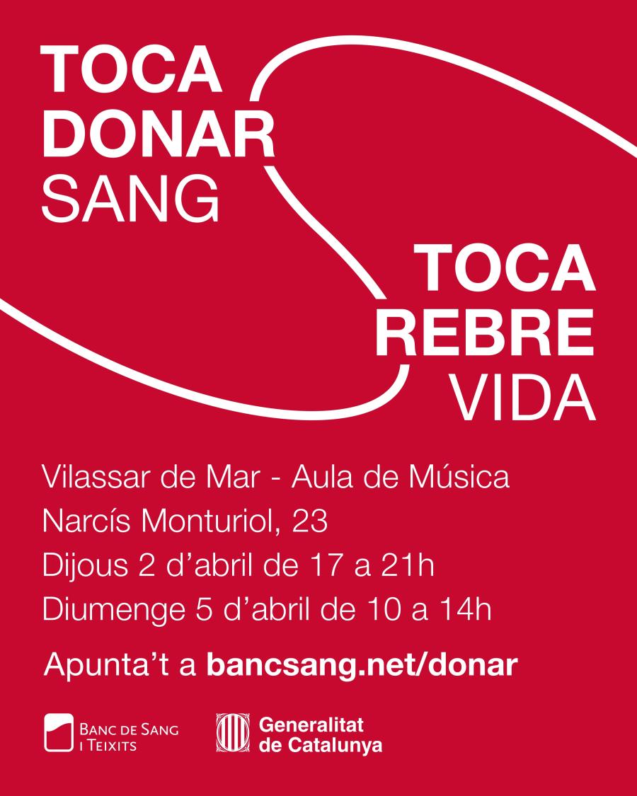 Cartell dona sang 2 i 5 d'abril de 2026
