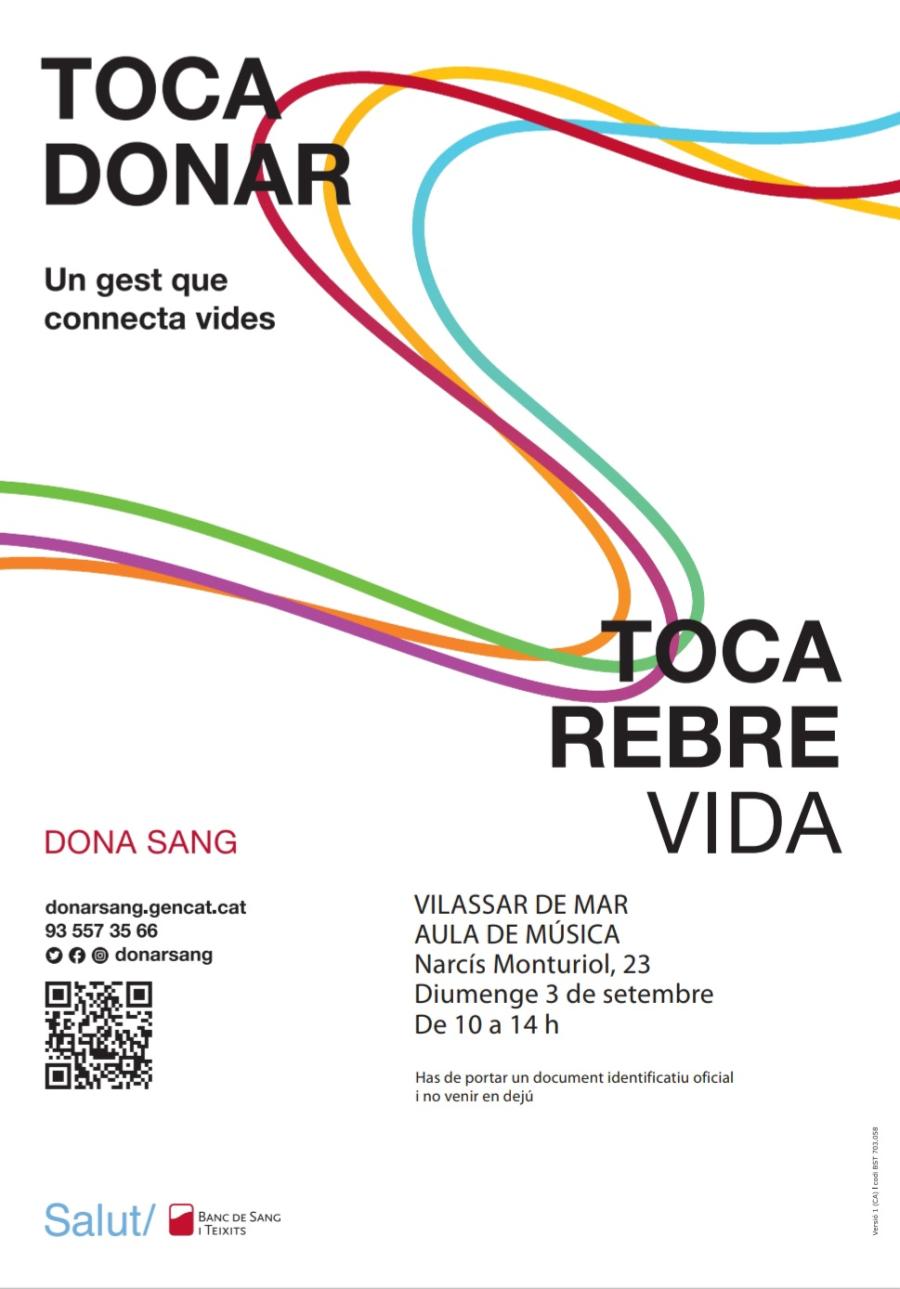 Cartell campanya donació de sang 3 de setembre de 2023