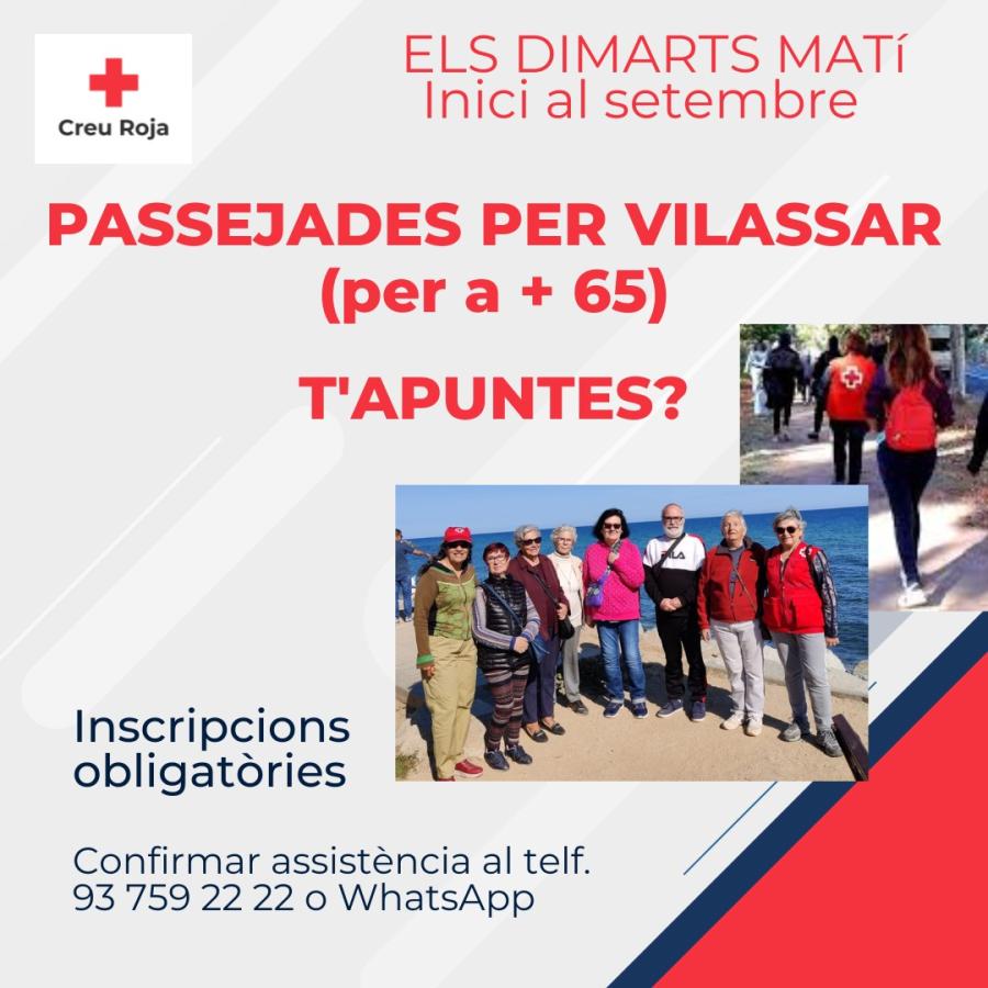 Cartell de les passejades per Vilassar de Mar de Creu Roja