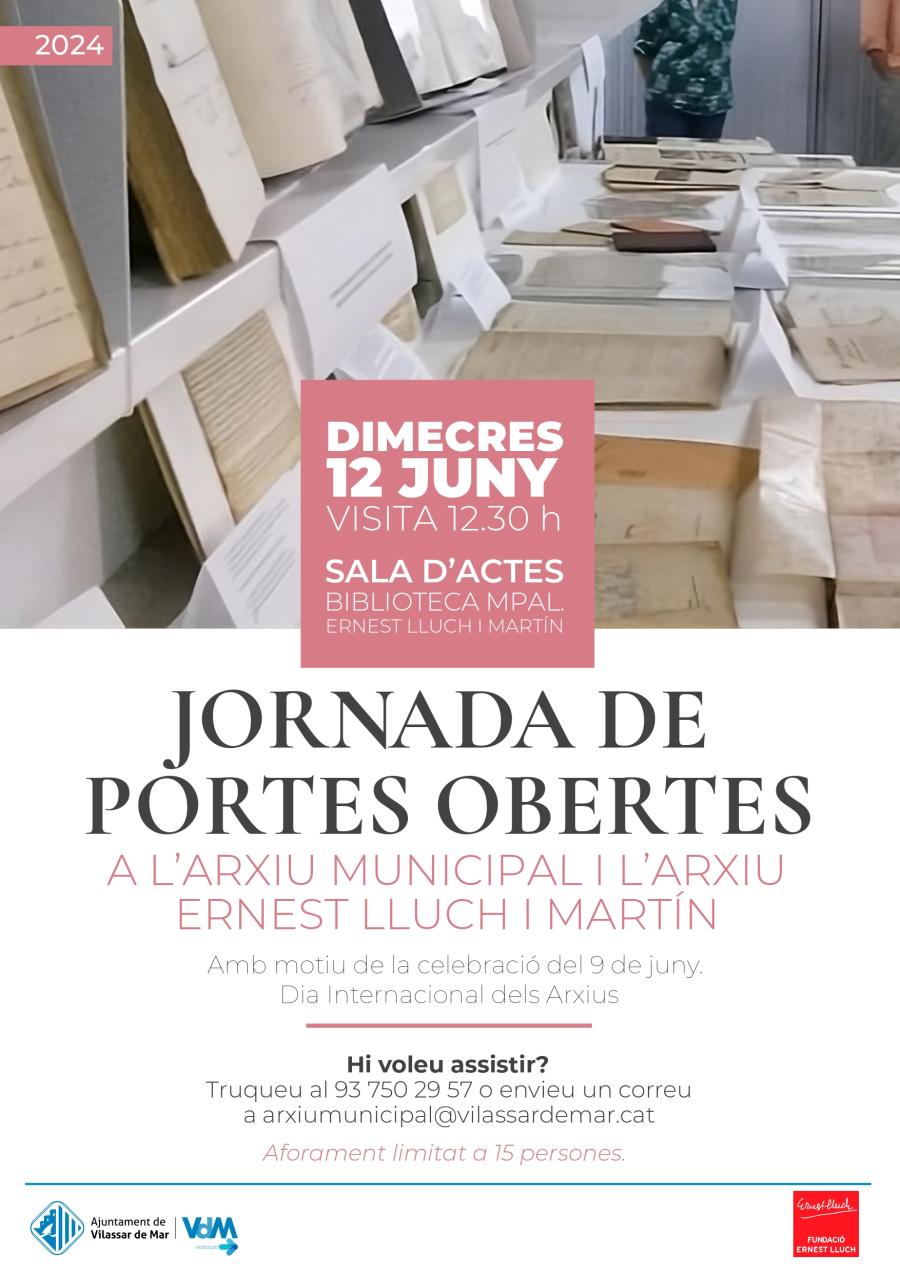 Cartell Portes obertes a l'Arxiu Municipal i a l'Arxiu Ernest Lluch