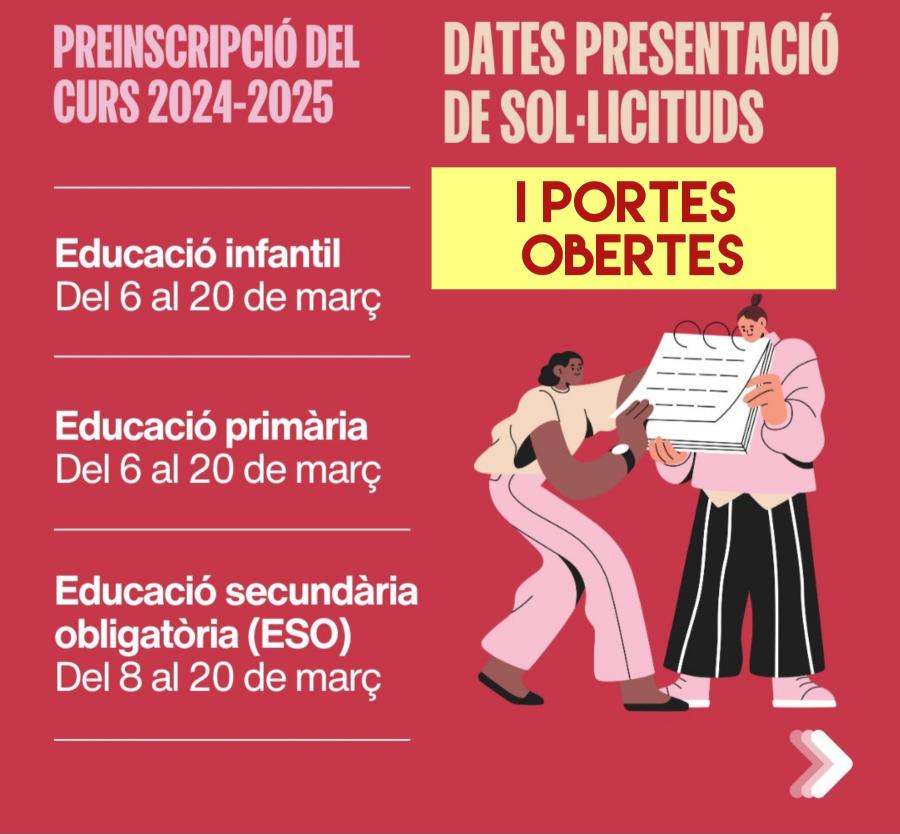 Cartell calendari preinscripció