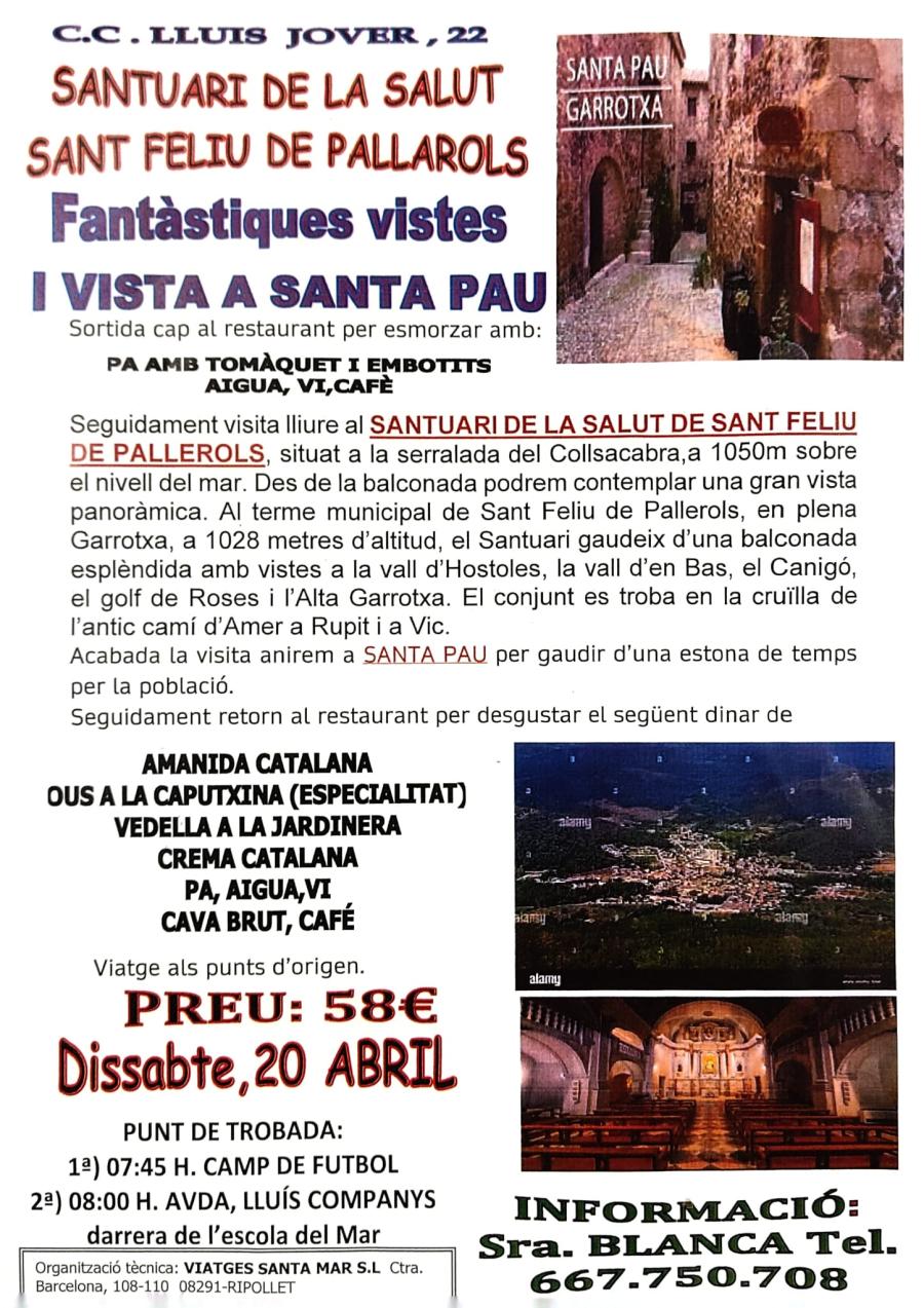 Cartell de la sortida a Sant Feliu de Pallarols
