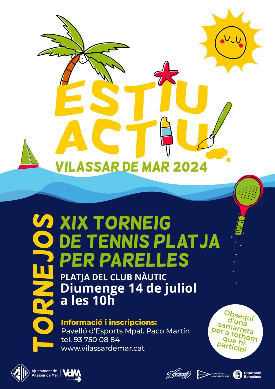 Cartell del XIX Torneig de tennis platja per parelles