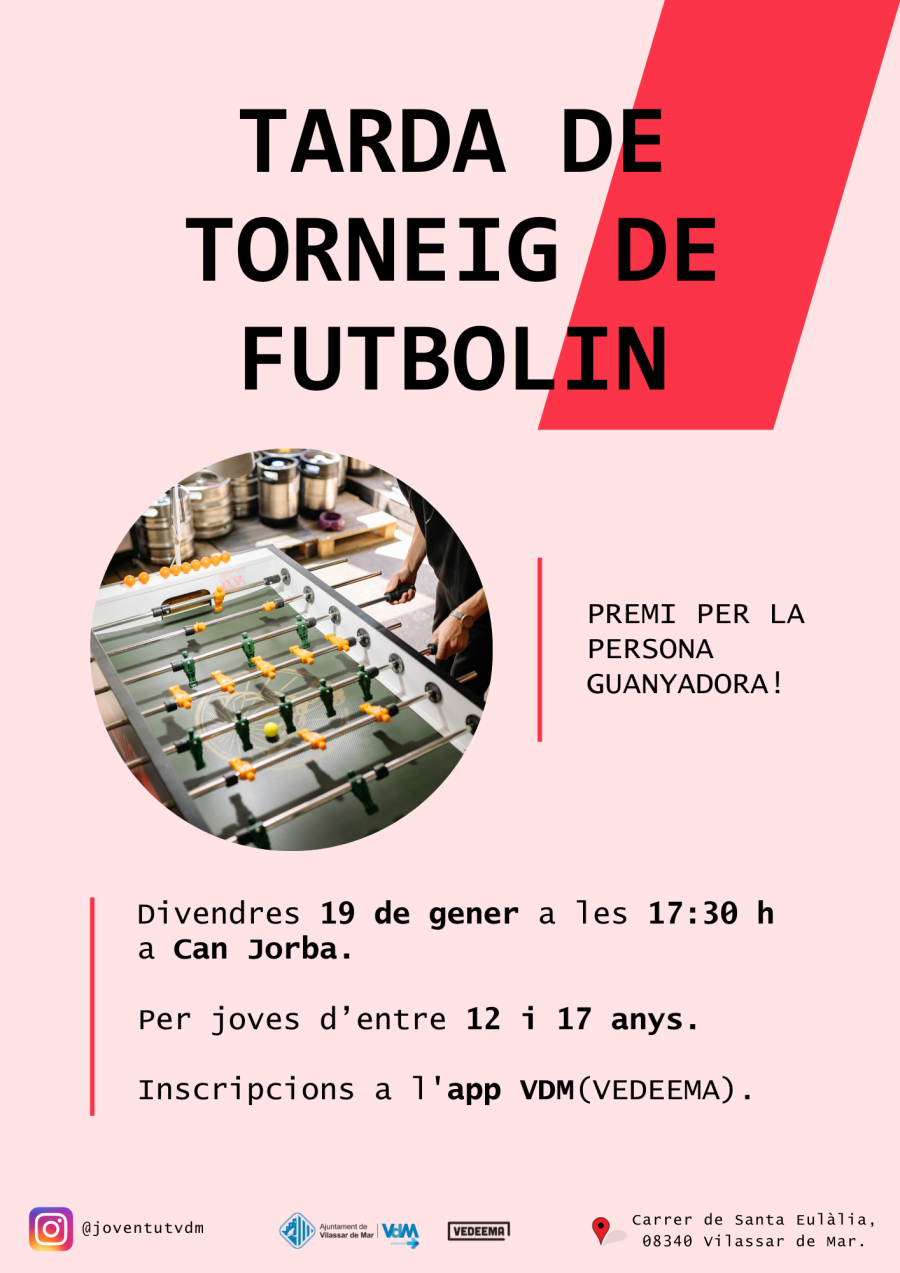 Cartell de tarda de torneig de futbolí
