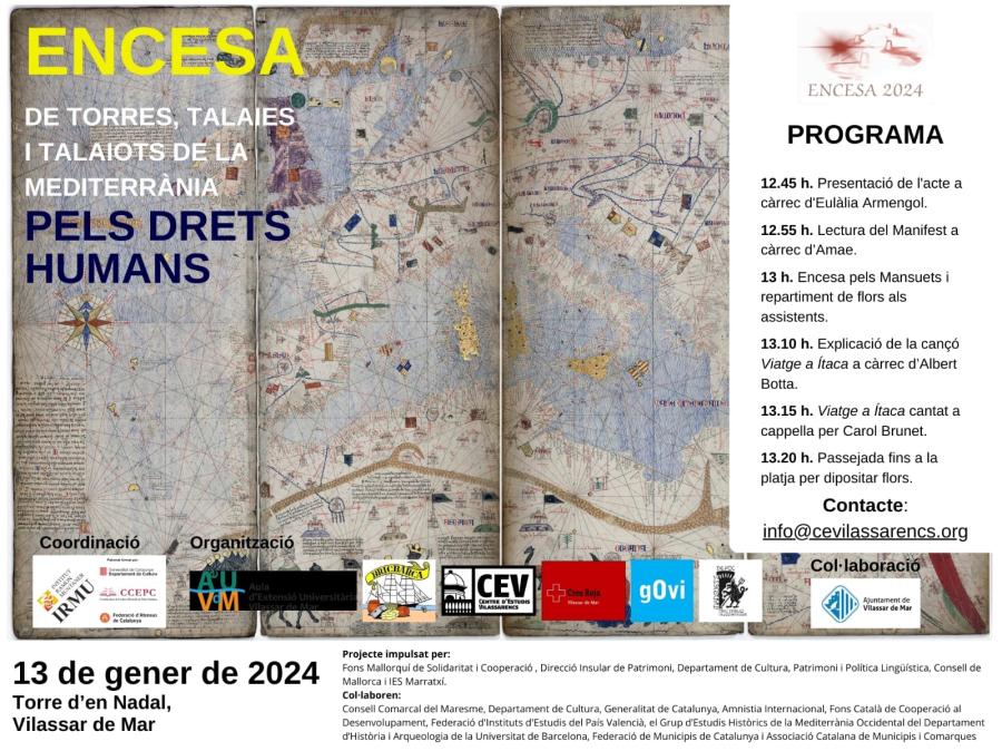 Cartell encesa de torres, talaies i talaiots de la Mediterrània