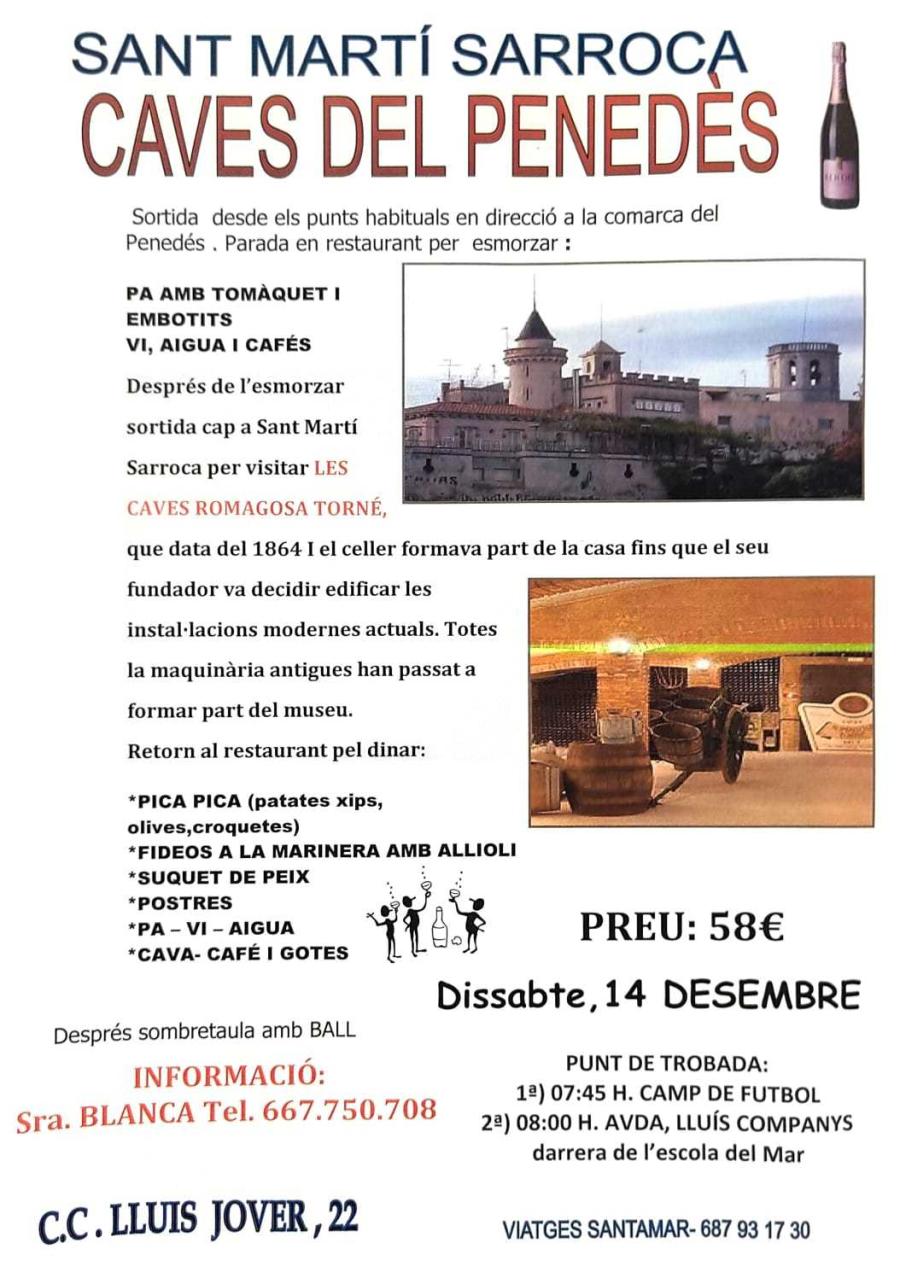Cartell de la sortida a les caves del Penedès