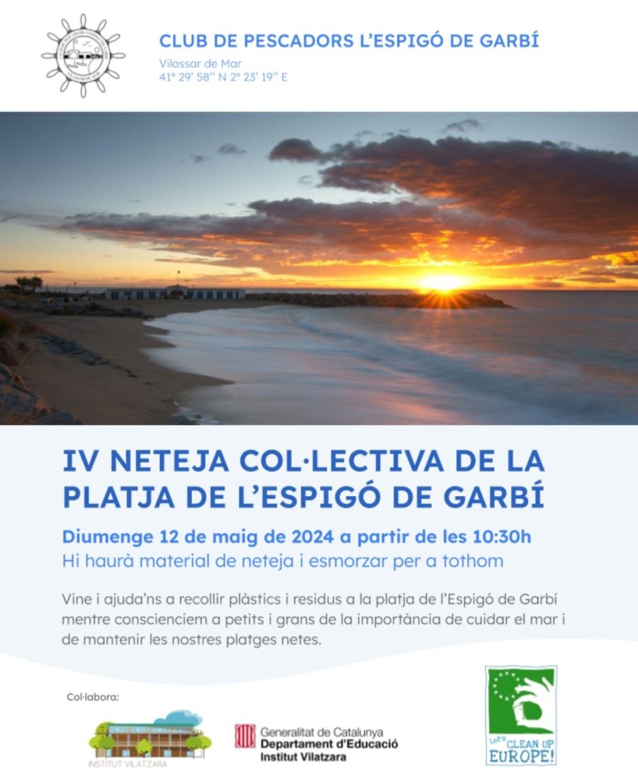 Cartell de la IV neteja col·lectiva de la platja