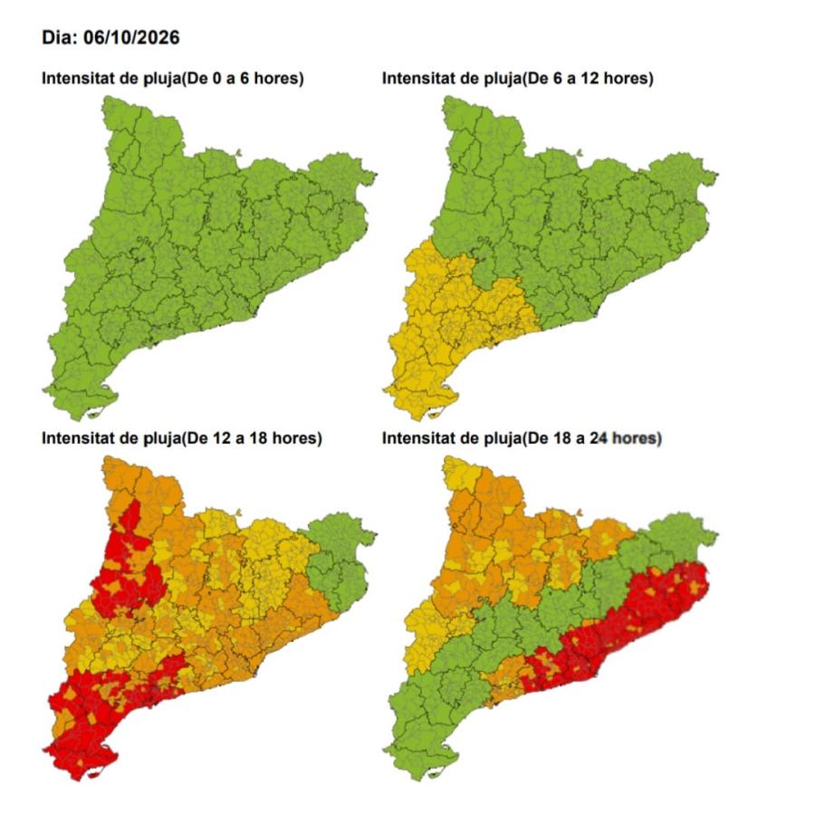 Mapa enviat per Protecció Civil
