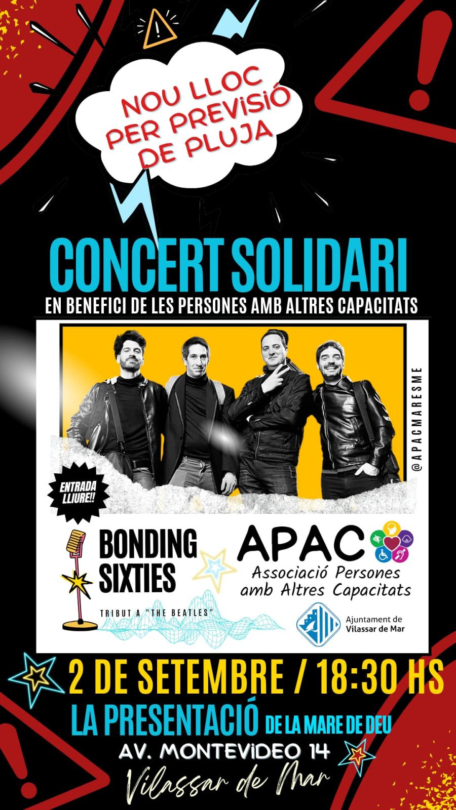 Cartell nova ubicació concert solidari APAC