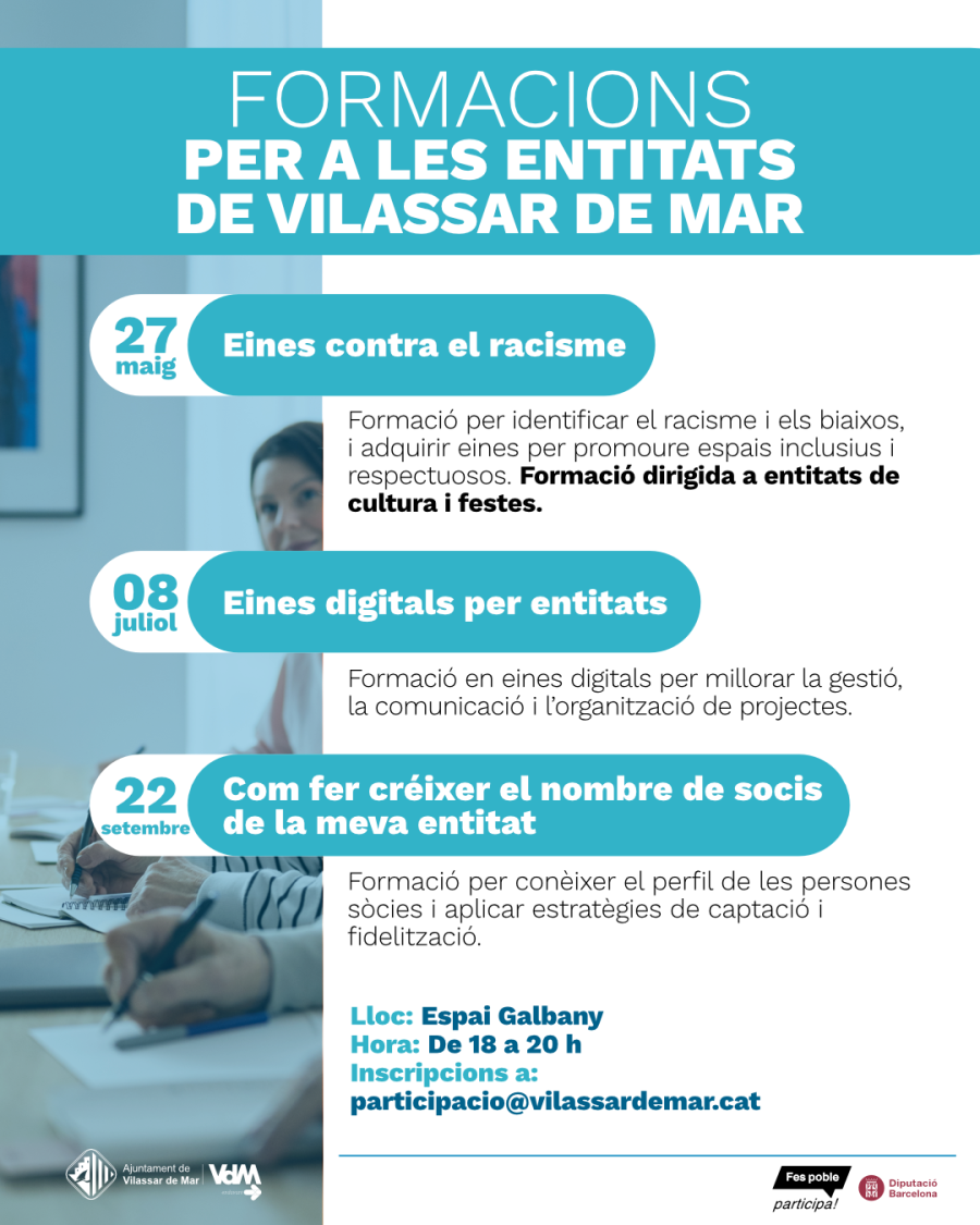 Cartell noves formacions per a les entitats