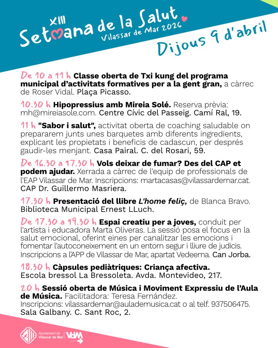Setmana de la Salut - 9 d'abril