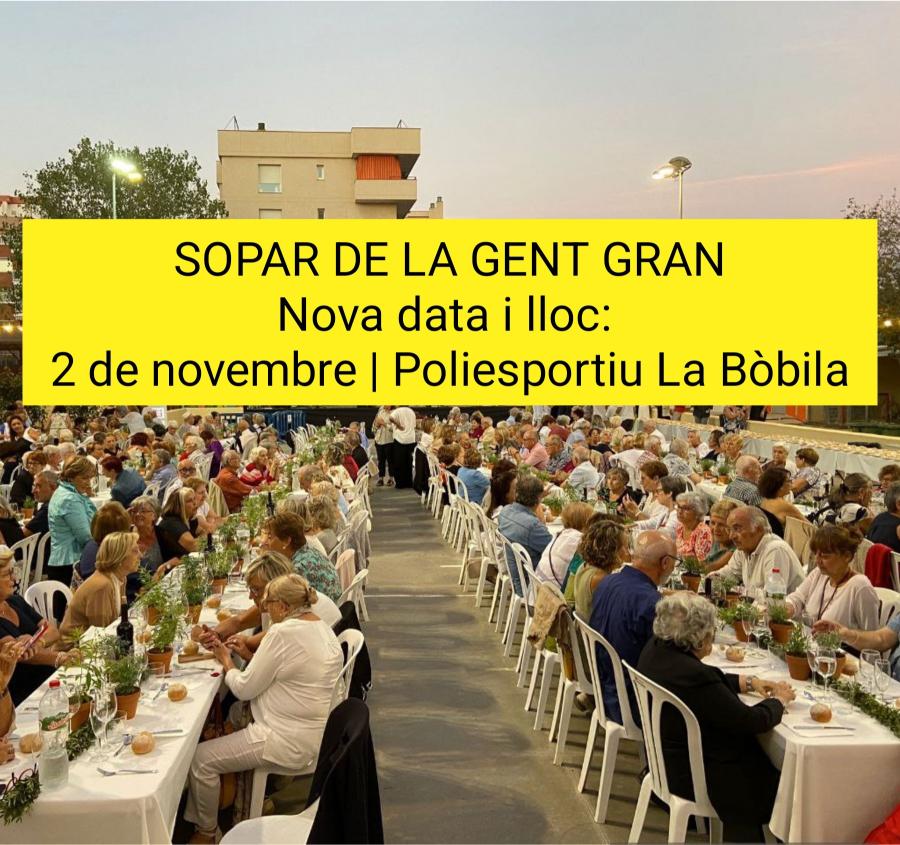 Nova data per al sopar i ball de la 24a Setmana de la Gent Gran