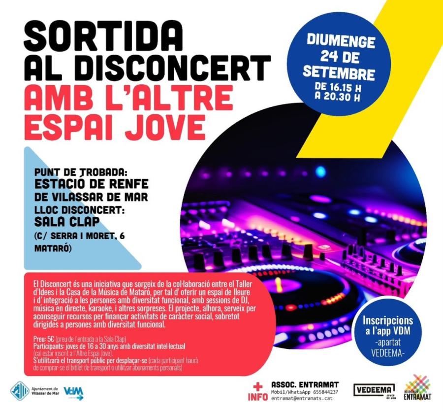 Cartell de la sortida al Disconcert amb l'Altre Espai Jove