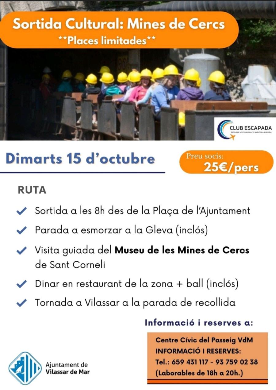 Cartell de la sortida a les mines de Cercs