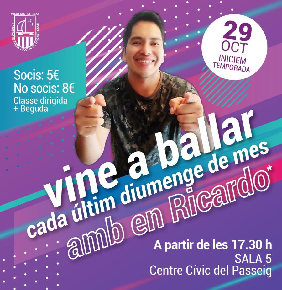 Cartell de l'activitat de ball del Centre Cívic El Passeig