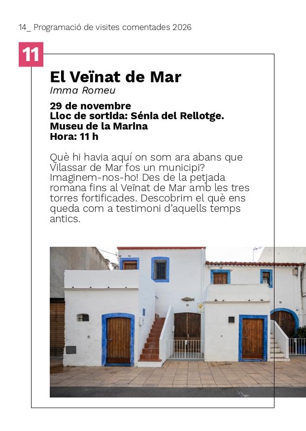 Cartell de la visita comentada "El Veïnat de Mar"