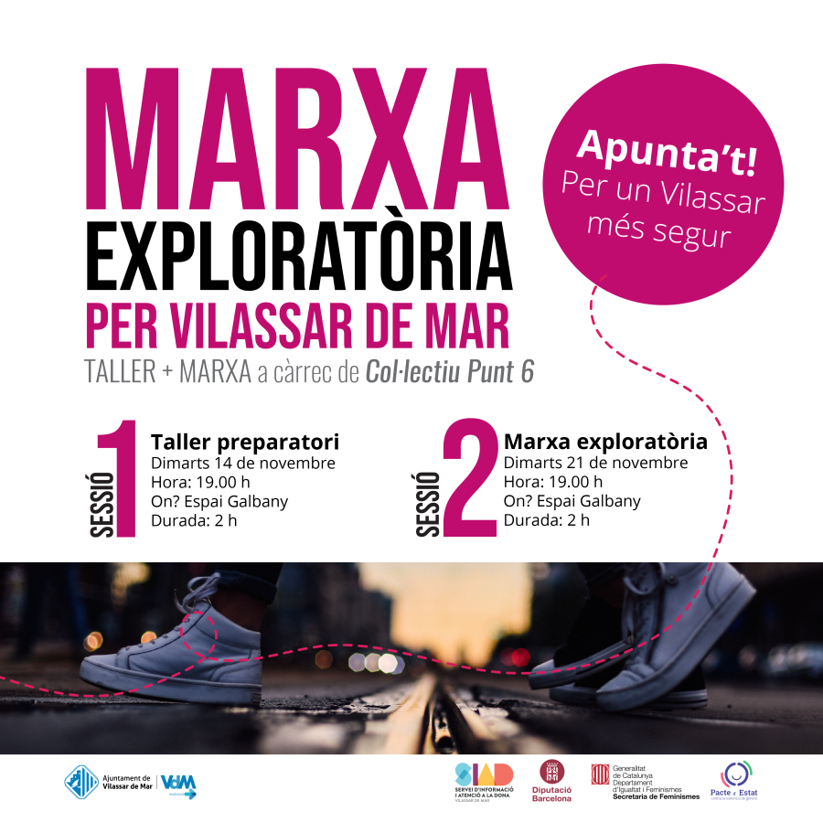 Cartell Marxa exploratòria per a dones per Vilassar de Mar