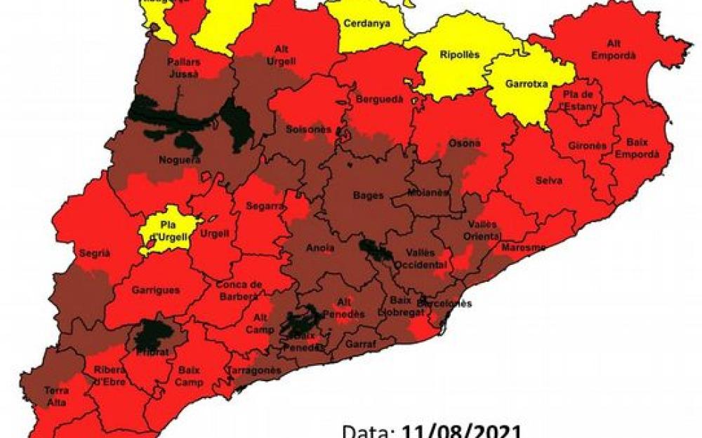 Mapa Pla Alfa (risc d'incendis) 11/08/21
