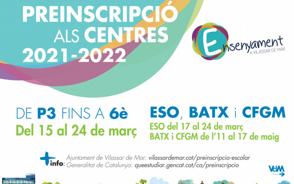 Cartell general preinscripció escolar 2021-22