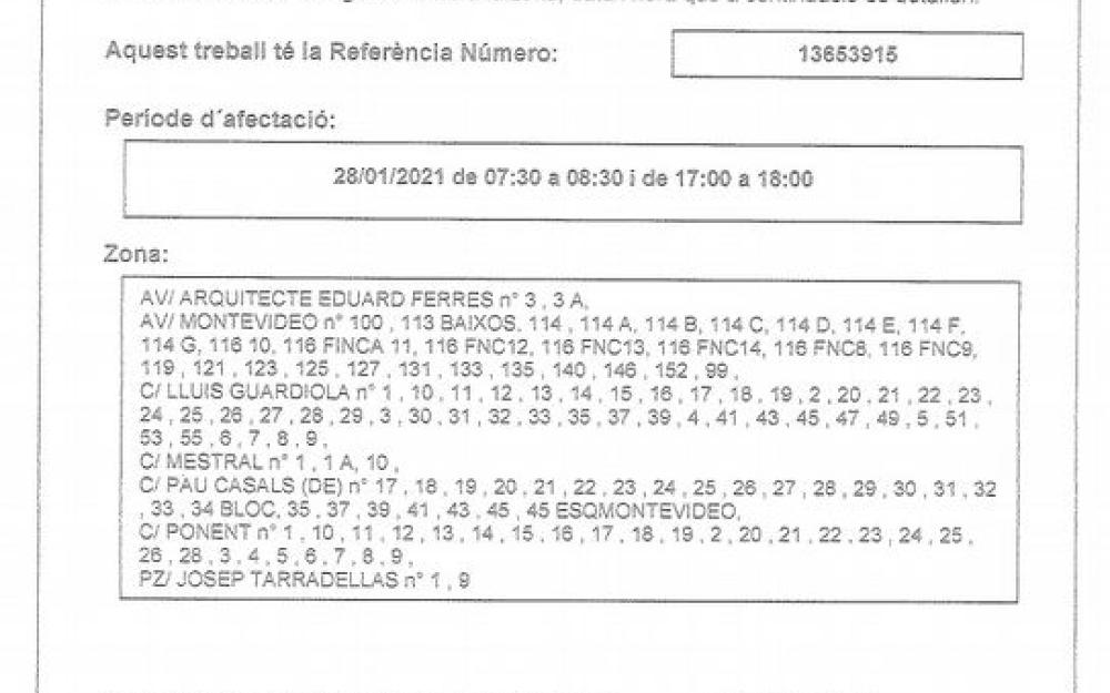 Tall Endesa 28/01/21