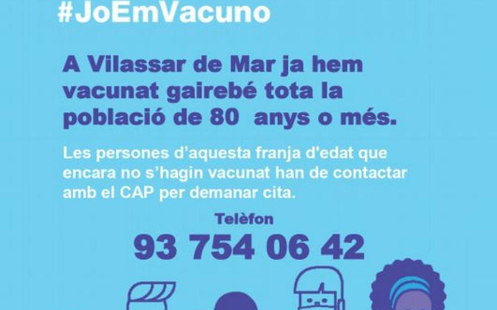 Cartell últimes vacunacions 80 anys o més