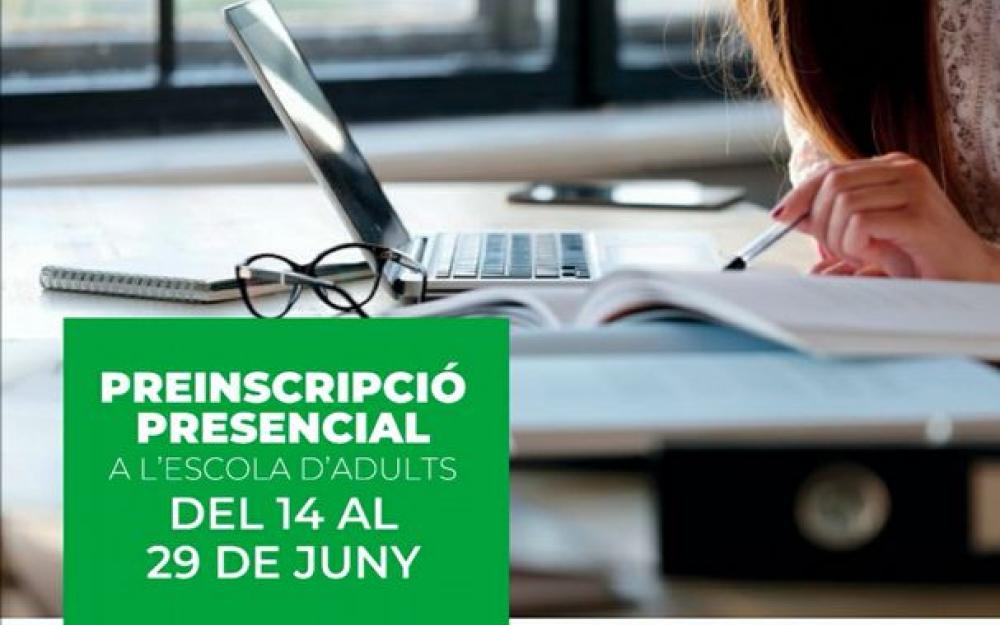 Cartell preinscripció Escola Municipal d'Adults